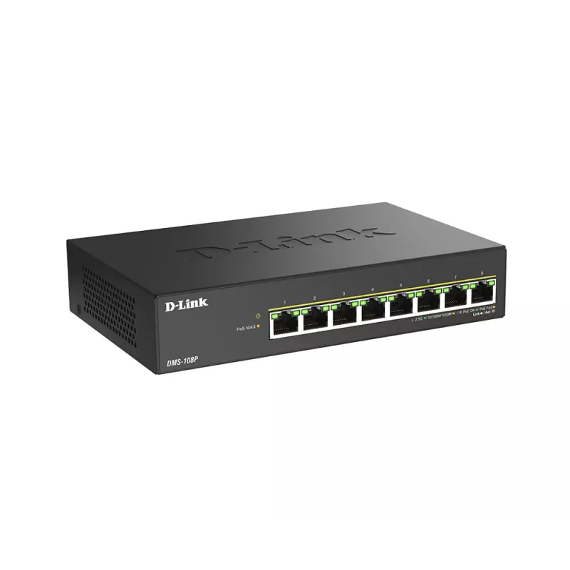 Nepārvaldāms komutators D-Link DMS-108P/E 8 portu 2,5 G PoE++ 40 Gbit/s