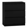 Kumode top e shop M3 CZERŃ — 3 atvilktnes, skaidu plātne, 700×400×770 mm, melna