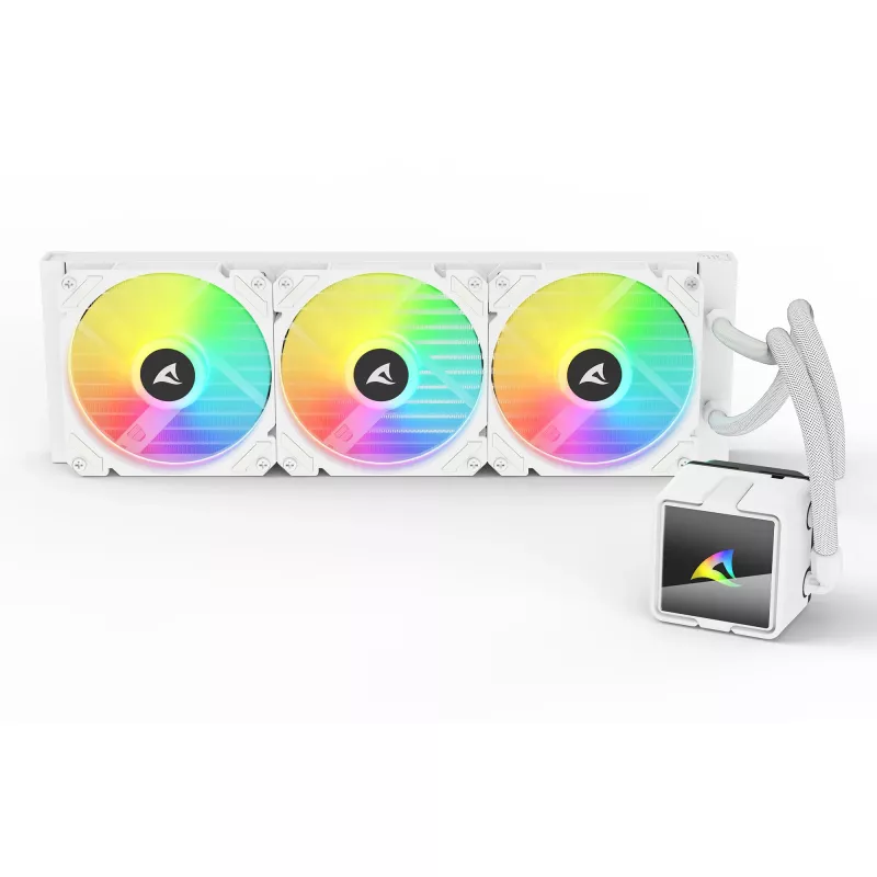 Viss-vienā CPU ūdens dzesētājs Sharkoon S60 ARGB balts 360mm radiators