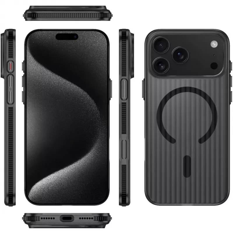 4smarts dizaina maciņš Aero iPhone 17 Pro Max, melns (541642)