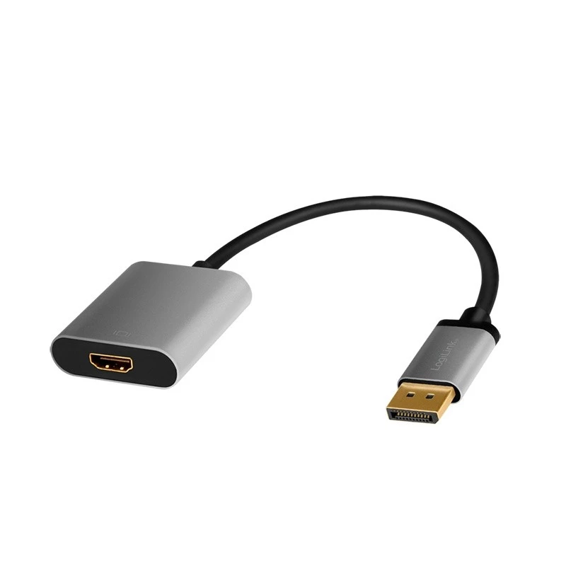 LogiLink CDA0108 video kabeļa adapteris 0,15 m DisplayPort HDMI melns pelēks