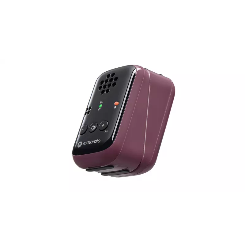Motorola | Travel Audio Baby Monitor | PIP12 | Kristāldzidra HD skaņa; 10 stundu akumulatora darbības laiks; Pārnēsājams, magnētisks dizains, kas automātiski izslēdz ierīces | Burgundija