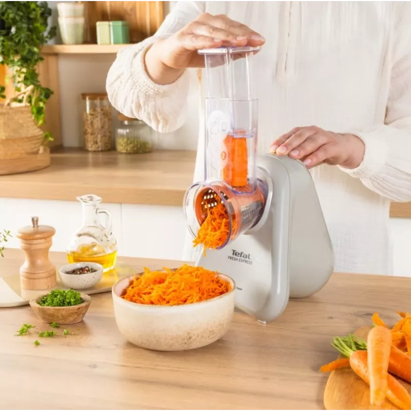 Elektriskais dārzeņu smalcinātājs Tefal Fresh Express DN853BE0 — 150 W, 3 maināmi uzgaļi, 1 ātrums, krēmkrāsa
