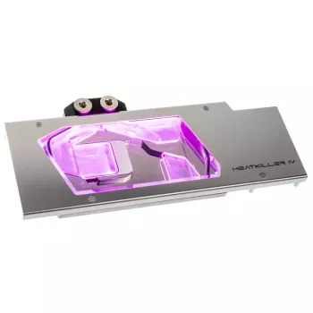Watercool Heatkiller IV priekš Radeon RX 5700 XT, RGB - akrils + niķelis, sudraba