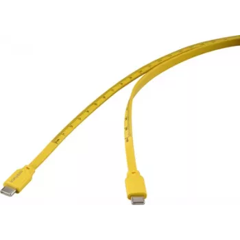 Renkforce USB kabelis USB 2.0 USB-C spraudnis spraudnis dzeltens Mass-Aufdruck metrisch (RF-6721074)