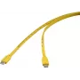 Renkforce USB kabelis USB 2.0 USB-C spraudnis spraudnis dzeltens Mass-Aufdruck metrisch (RF-6721074)