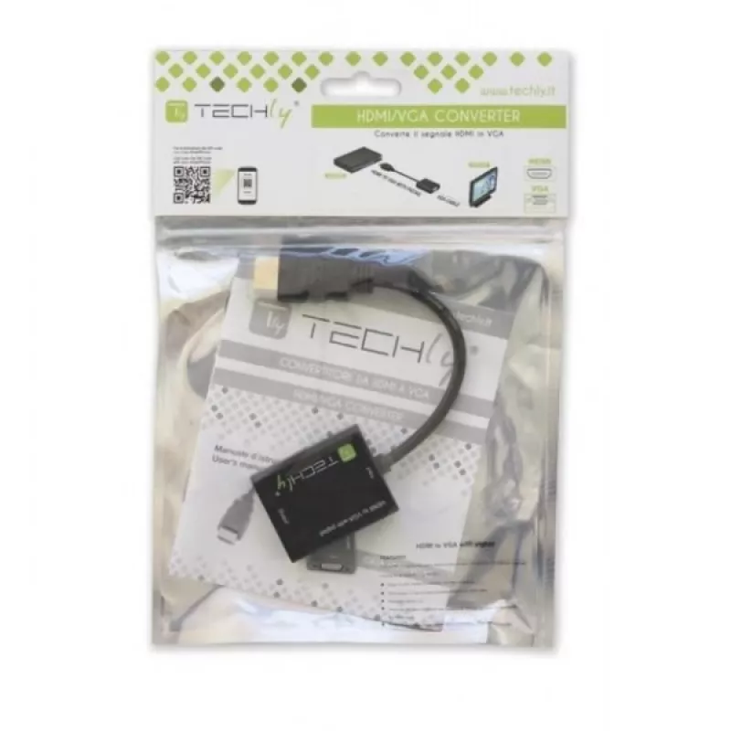Techly IDATA-HDMI-VGA2 video kabeļa adapteris VGA (D-Sub) Melns