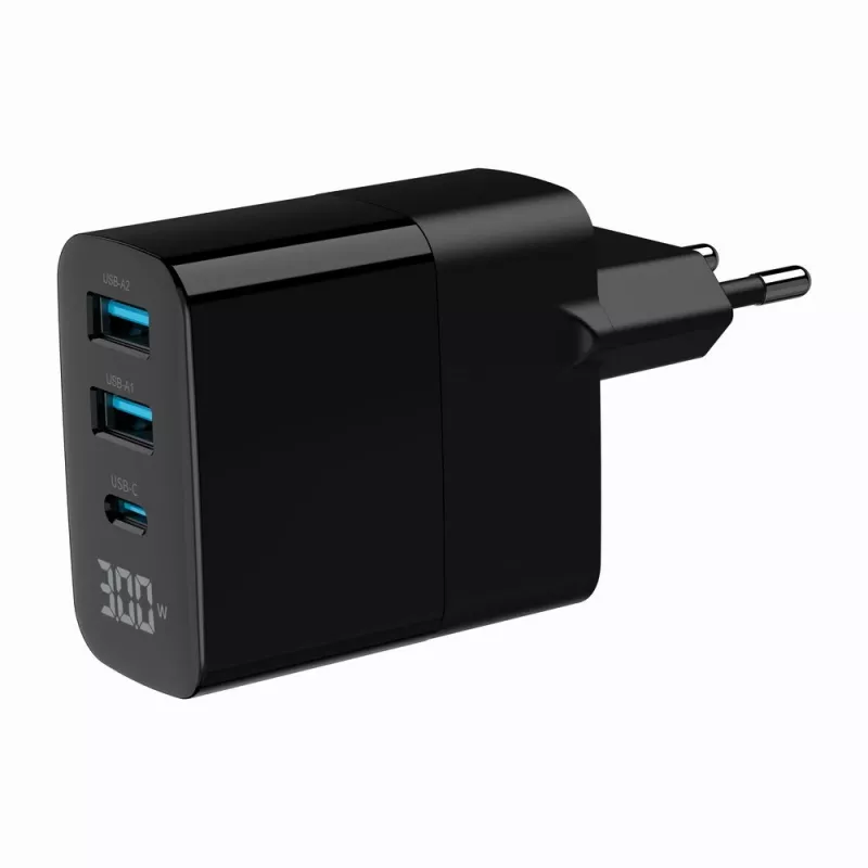 Gembird TA-UC-PDQC30LCD-BK-02 mobilās ierīces lādētājs Universāls Melns AC Ātrā uzlāde Iekštelpām