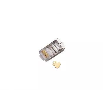 RJ45 STP Cat.5e taisnais kontaktdakša Alantec WT116 iepakojumā pa 100, ekranēts savienotājs 8P8C kabeļiem