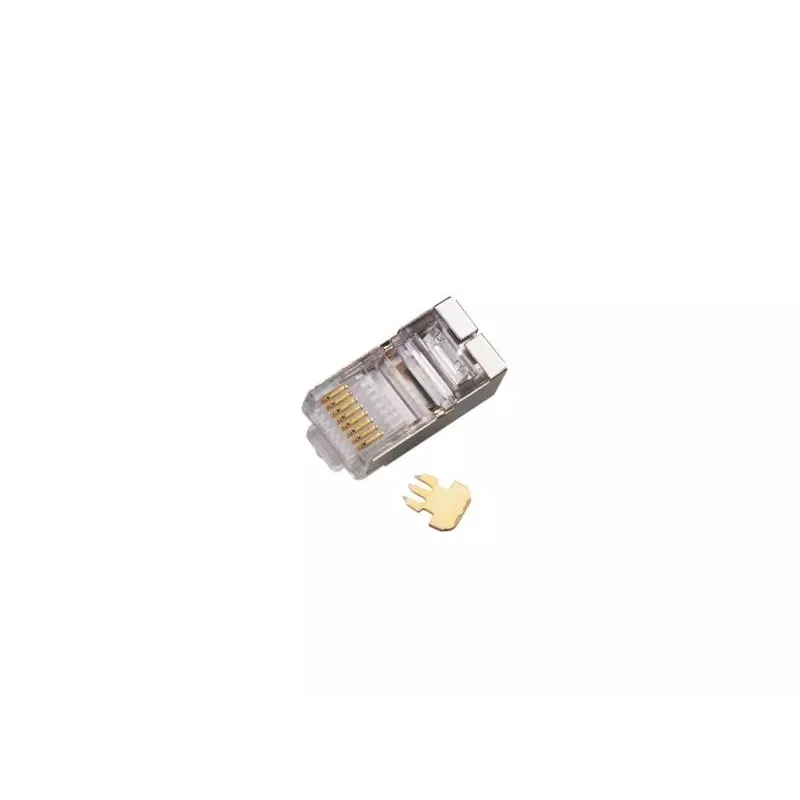 RJ45 STP Cat.5e taisnais kontaktdakša Alantec WT116 iepakojumā pa 100, ekranēts savienotājs 8P8C kabeļiem