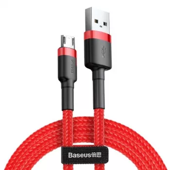 USB kabelis Baseus CAMKLF-C09 2m USB A Micro-USB B sarkans