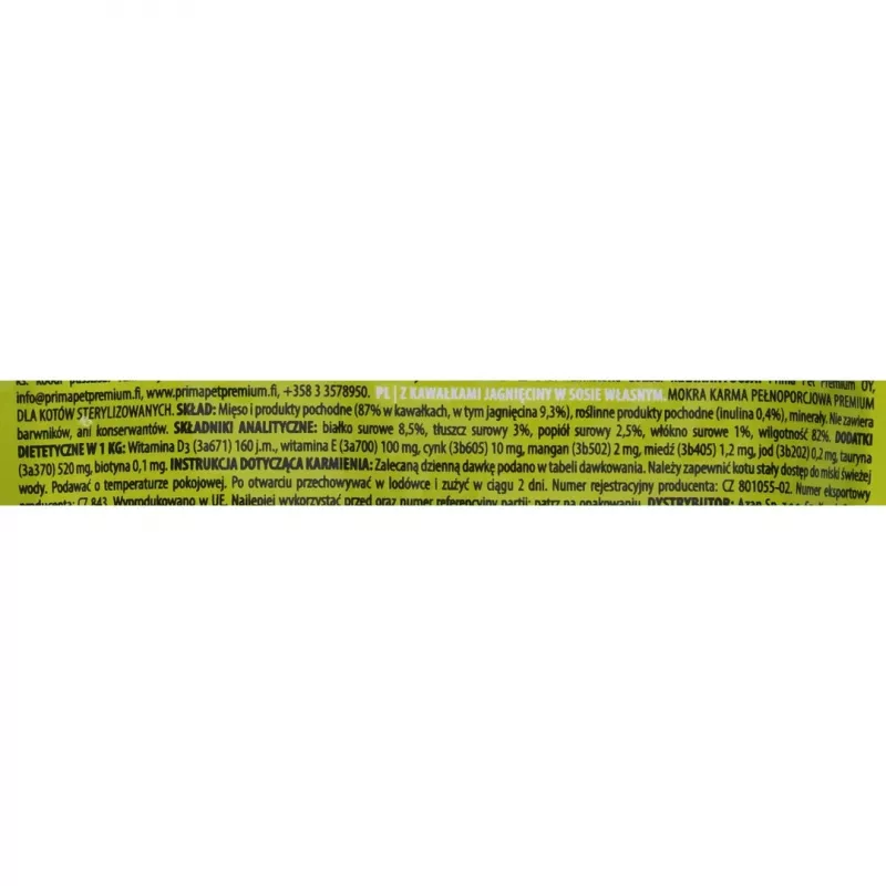 Mitrā kaķu barība Brit Premium by Nature jērs sterilizētiem kaķiem 100 g