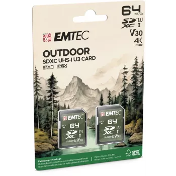 Zibatmiņa Emtec 64GB UHS-I U3 V30 Outdoor ECMSD64GXCU3ORP