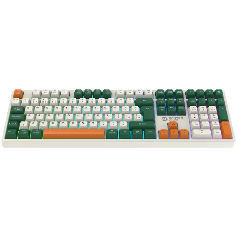 Mehāniskā bezvadu tastatūra CANYON Shadder GKW-11 RGB balta
