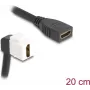 DeLOCK Keystone Module kabelis HDMI ligzda-ligzda 90° leņķī 8K 60 Hz 20 cm melna