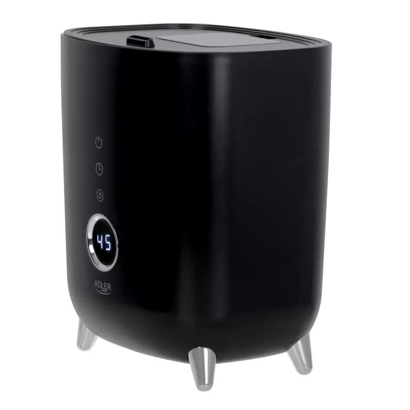 Adler | AD 7972 | Mitrinātājs | 23 W | Ūdens tvertnes tilpums 4 L | Piemērots telpām līdz 35 m² | Ultraskaņas | Mitrināšanas jauda 150-300 ml/h | Melns