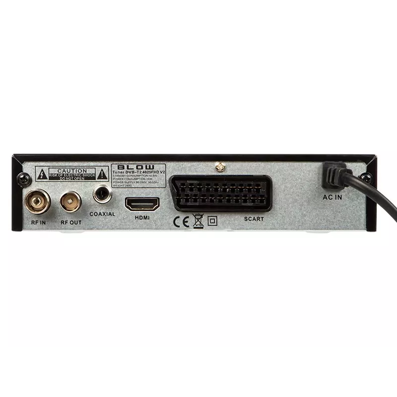Digitālais TV uztvērējs BLOW 4625FHD DVB-T2 H.265 virszemes uztvērējs, HDMI, USB, SCART, Ethernet, S/PDIF