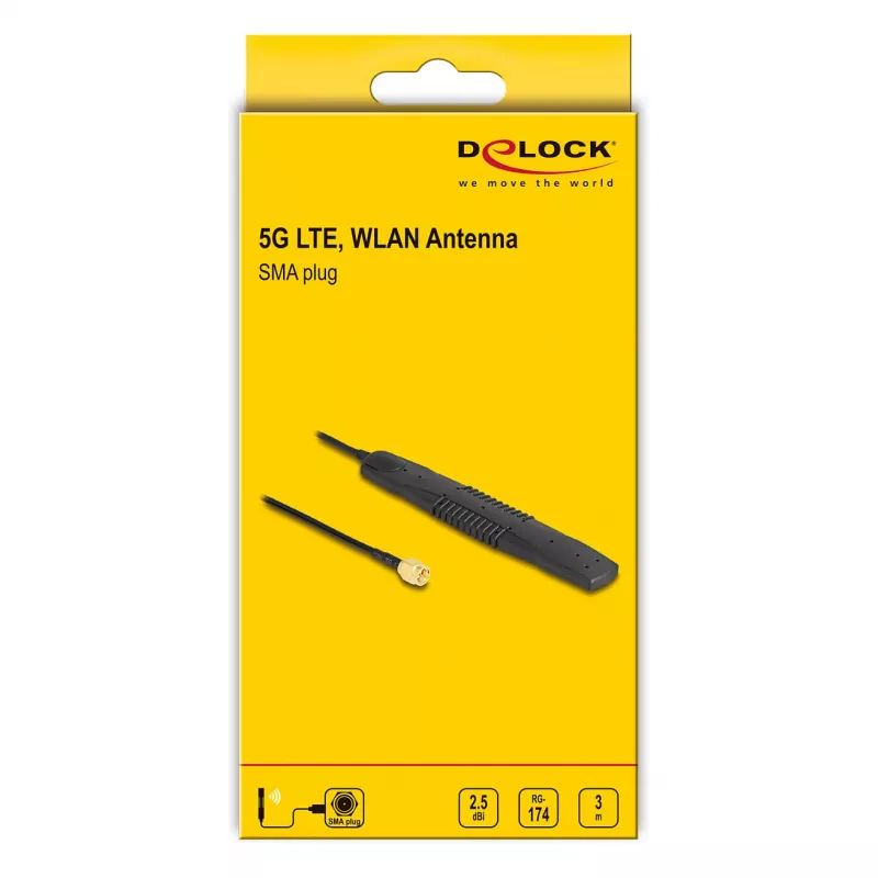 Daudzvirzienu antena DeLOCK 90101 2.5 dBi SMA 0.6-6 GHz