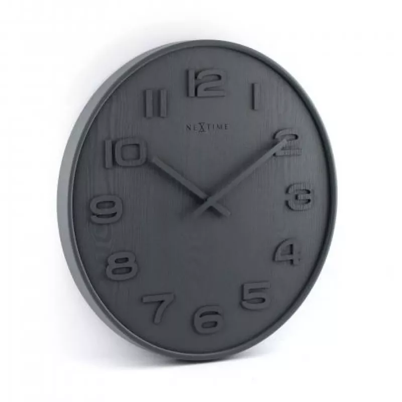 NeXtime 3096GS - Sienas pulkstenis - kvarca - Apaļš - Pelēks - Koka - Pieaugušajiem