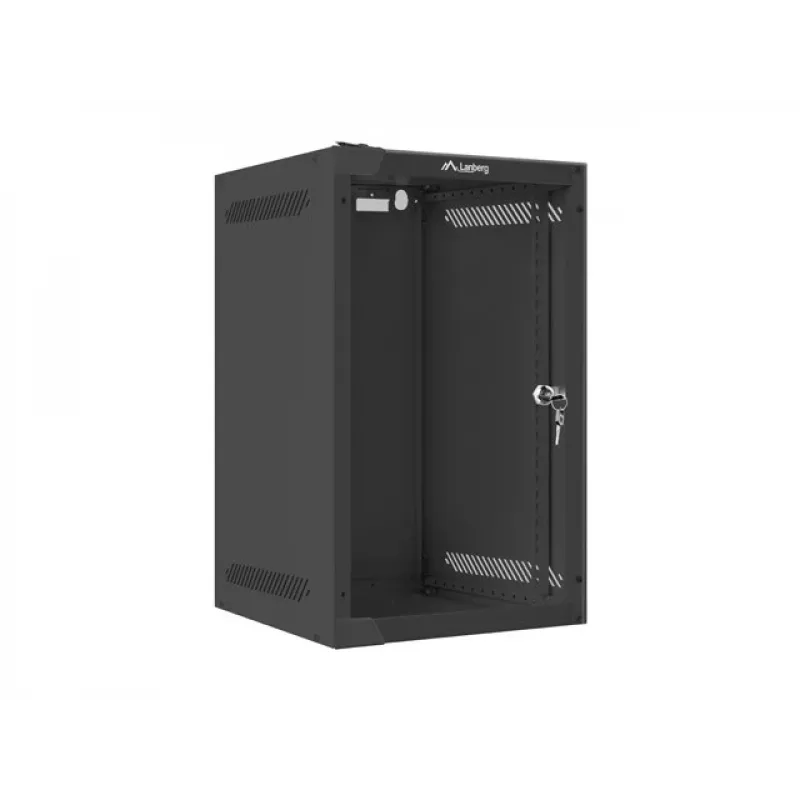 Sienas stiprinājuma statīvs LANBERG WF10-2309-10B 9U, 469×280×310 mm, 10 collu dziļums, melns, IP20