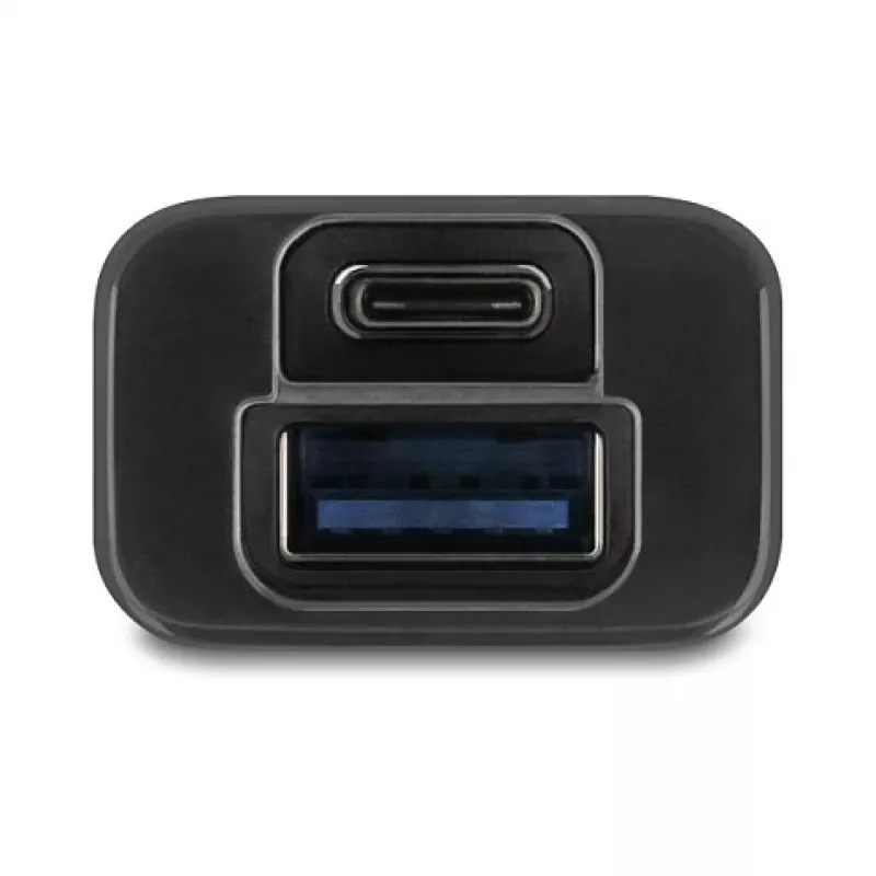 DELOCK USB 3.2 Gen 1 (3.1 Gen 1) 4-portu centrs ar Type-A + Type-C resursdatora pieslēgumu (5000 Mbit/s) melns/caurspīdīgs