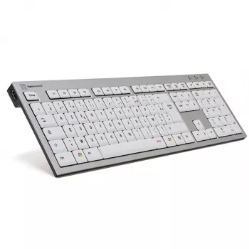 Tastatūra Logickeyboard SKB-AJPU-FR universāla USB AZERTY franču alumīnija balta