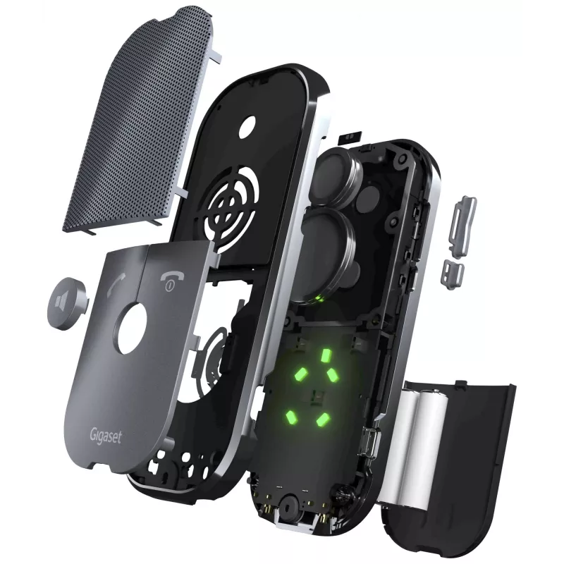 IP Phone Gigaset ION pelēka — cordless handset, 1 line, NiMH AAA baterija, talk 14 h, standby 280 h