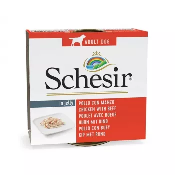 SCHESIR želejā ar vistu un liellopu gaļu - mitrā suņu barība - 150 g