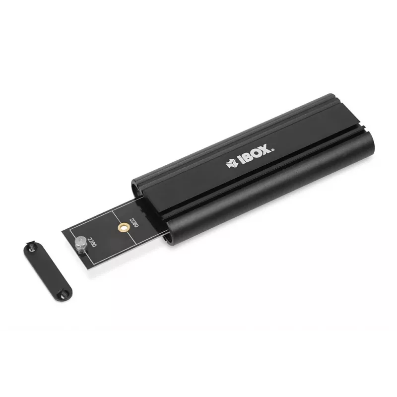 SSD korpuss IBOX HD-07 1x M.2 diskam, USB 3.2 Gen 2 (10 Gbit/s), USB-C, melns