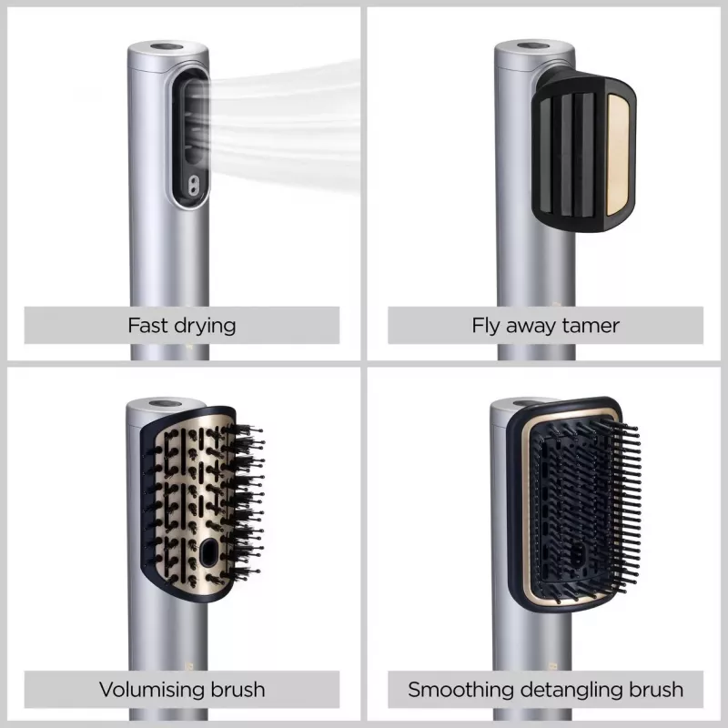Matu veidošanas komplekts BABYLISS AS6555E — Airflow tehnoloģija, 4 sildīšanas līmeņi, 2,5 m vads, sudraba/zelta krāsā