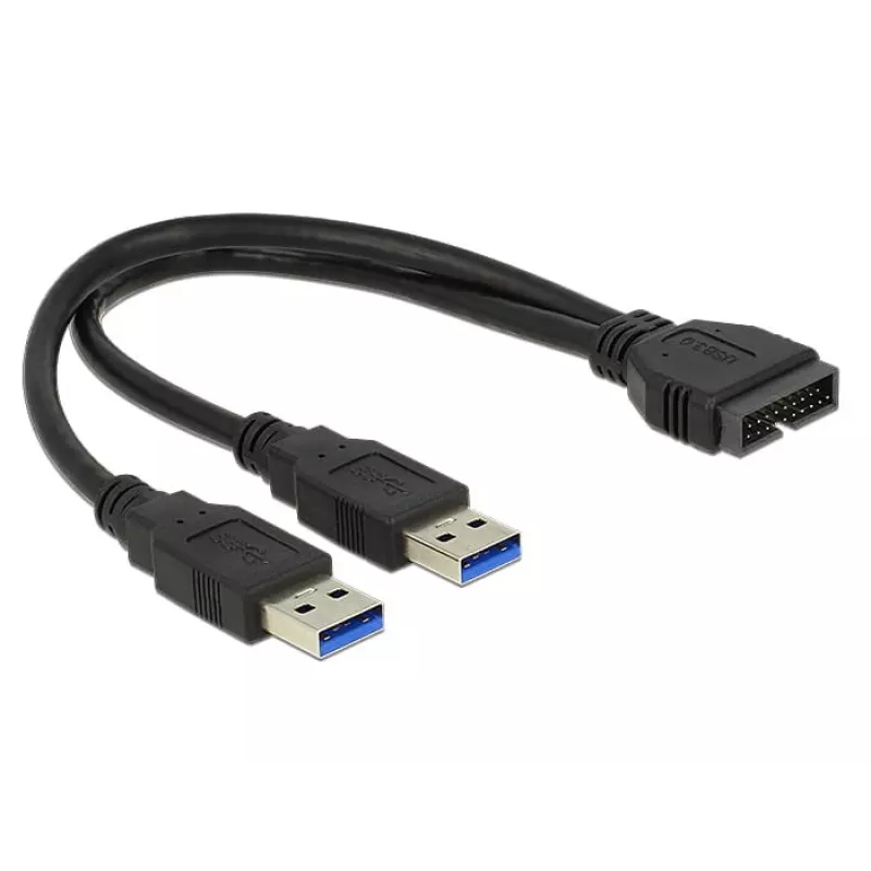 USB kabelis DeLOCK 0.25m USB3.0/2xUSB3.0 83910