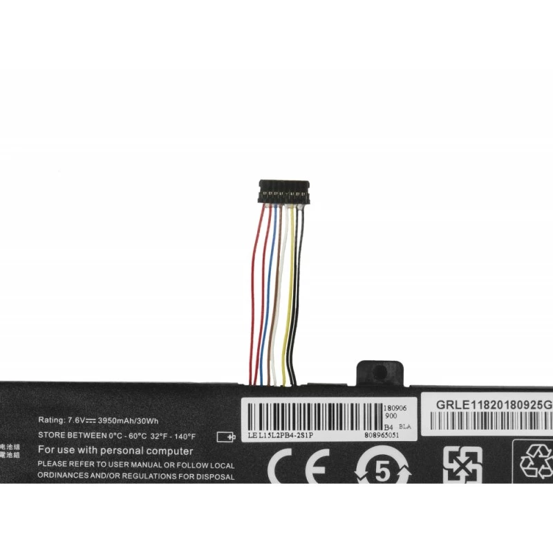 Baterija zaļa Cell LE118 Lenovo Ideapad 310-15 (7,6 V, 3500 mAh, 4 elementi, LiPo, melna)