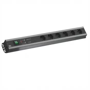 Strāvas sadales bloks Bachmann 300.011 6 AC ligzdas 2U Melns Pelēks