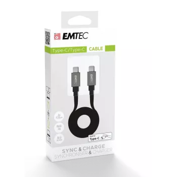 USB kabelis Emtec T700C2 1.2m USB C melns