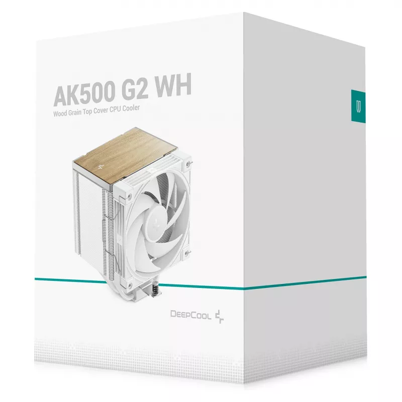 Procesora gaisa dzesētājs DeepCool AK500 G2 WH, 120 mm ventilators, maks. gaisa spiediens 3,33 mmH2O, 117×129×159 mm, balts