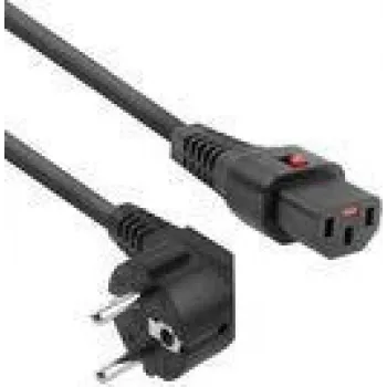 ACT strāvas vads CEE 7/7 vīrišķais (leņķveida) - C13 IEC Lock melns 3 m, EL234S