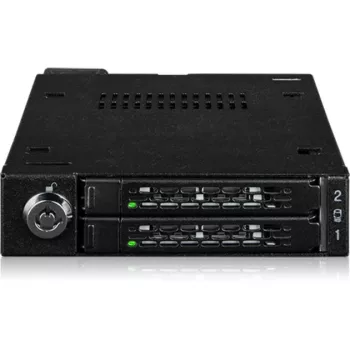 Diskdziņa nodalījuma adaptera rāmis icy dock MB092VK-B diviem 6,3 cm U.2 / U.3 NVMe SSD uz 3,5 collu nodalījumu (melns)