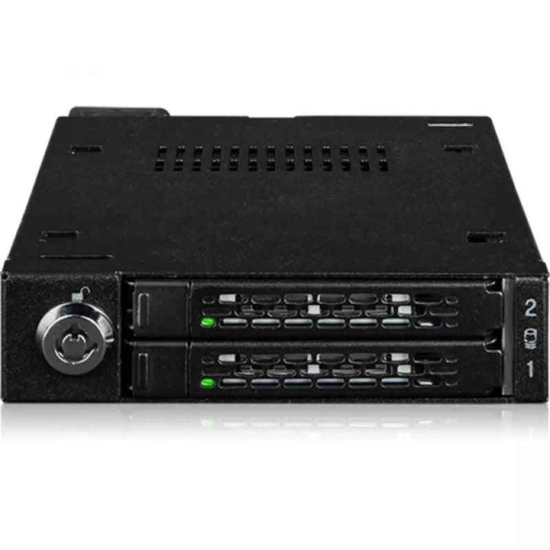 Diskdziņa nodalījuma adaptera rāmis icy dock MB092VK-B diviem 6,3 cm U.2 / U.3 NVMe SSD uz 3,5 collu nodalījumu (melns)