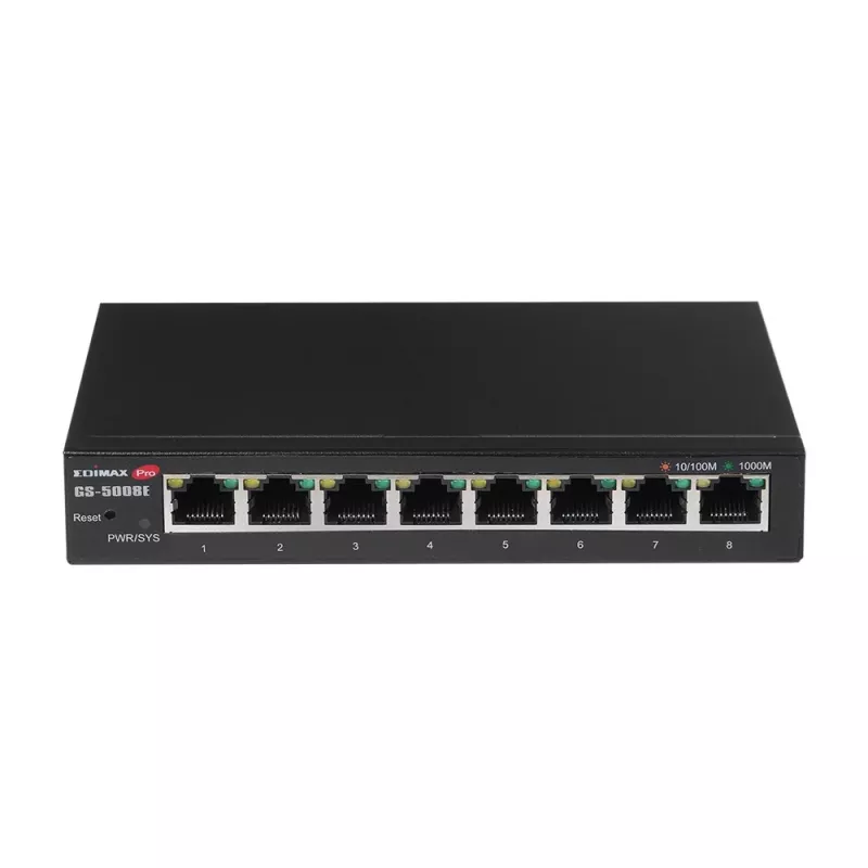 Edimax GS-5008E tīkla komutators pārvaldāms Gigabit Ethernet (10/100/1000) melns