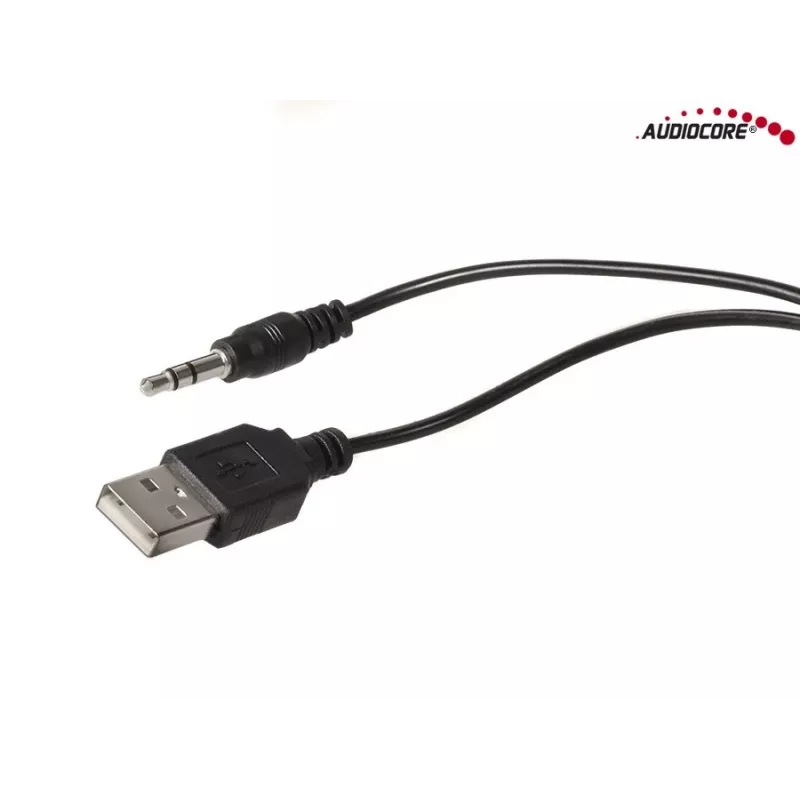 2 virzienu PC skaļrunis Audiocore AC870 B — 3 W RMS, vadu USB barošana, 3,5 mm ieeja, 2.0 kanāli