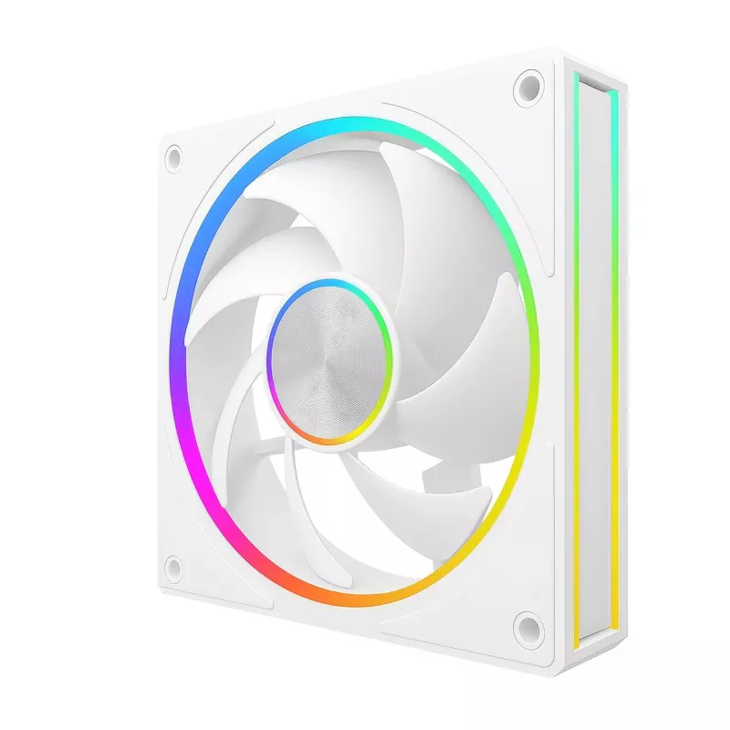 Korpusa ventilators MODECOM VOLCANO LOOP 120 ARGB balta — 120 mm, ARGB apgaismojums, PWM atbalsts, 400–1400 RPM