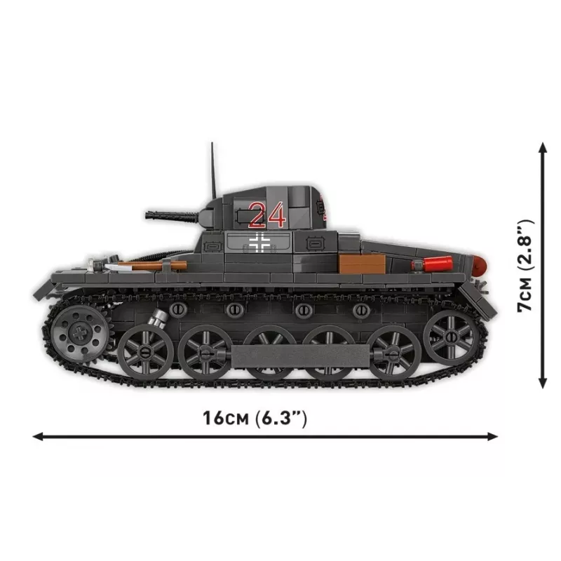 Cobi Panzer I Ausf. B būvkomplekts – 654 detaļas, detalizēts tanka modelis