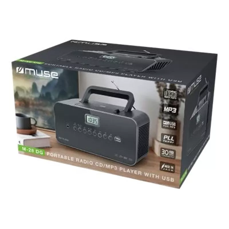 Muse M-28 DG CD atskaņotājs Pārnēsājams CD atskaņotājs Melns
