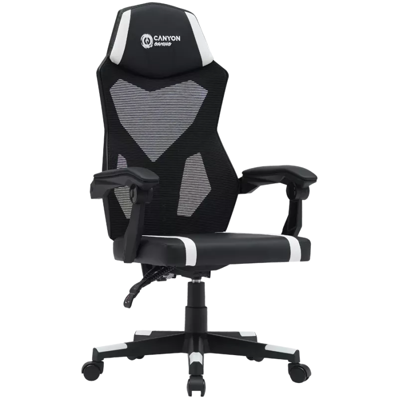 CANYON spēļu krēsls Flow MCH01 Mesh Melns Balts