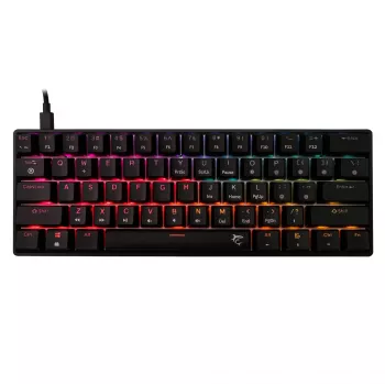Mehāniskā spēļu tastatūra White Shark Shinobi-2 ar sarkanajiem slēdžiem, melna, ASV izkārtojums