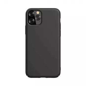 Silikona maciņš Devia Nature Series iPhone 12 Pro Max — melns, mīkstas tekstūras aizsargvāciņš