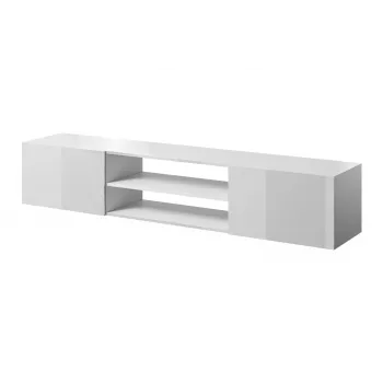 TV skapis cama meble SLIDE 200K, 200 x 40 x 37 cm, spīdīgi balts, skaidu plātnes virsma