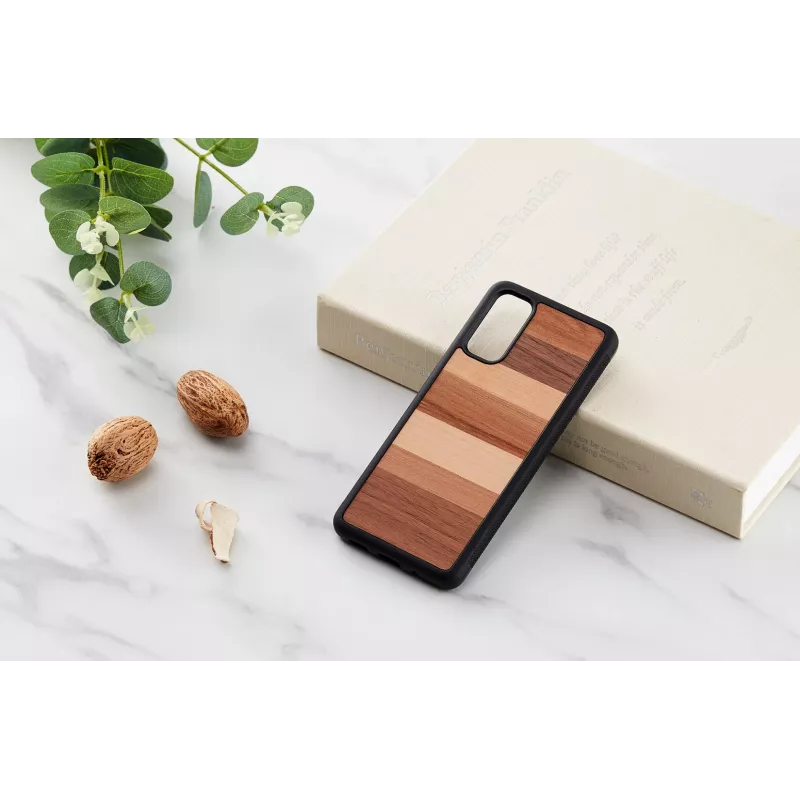 Telefona maciņš man and wood Galaxy S20 melns — aizsargājošs aizmugures vāciņš Samsung Galaxy S20
