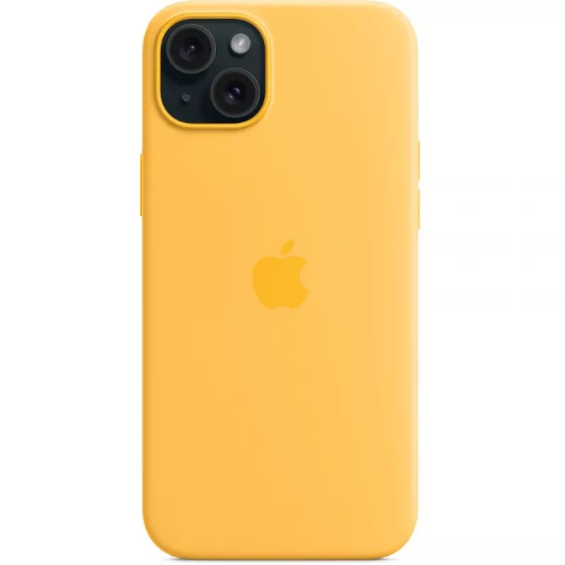 Silikona maciņš Apple iPhone 15 Plus MagSafe oranžā krāsā