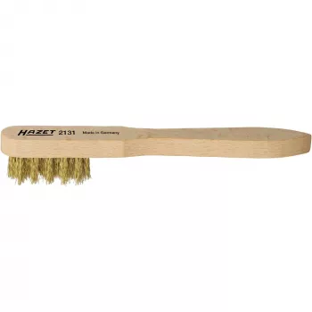 Spark plug cleaning brush, brass wire and wooden handle (2131)